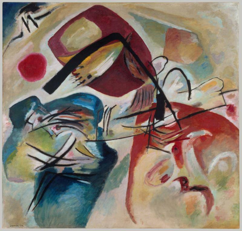Vassily Kandinsky, « Mit dem schwarzen Bogen (Avec l'Arc noir) », 1912
