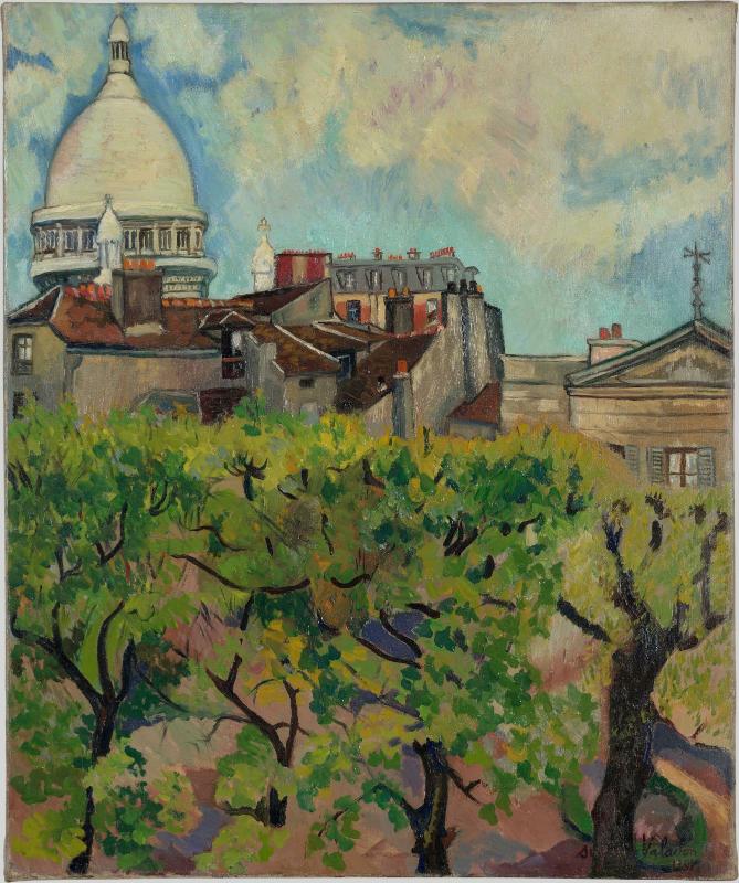 Suzanne Valadon (Marie-Clémentine Valadon, dite), Le Sacré-Coeur vu du jardin de la rue Cortot 1916 