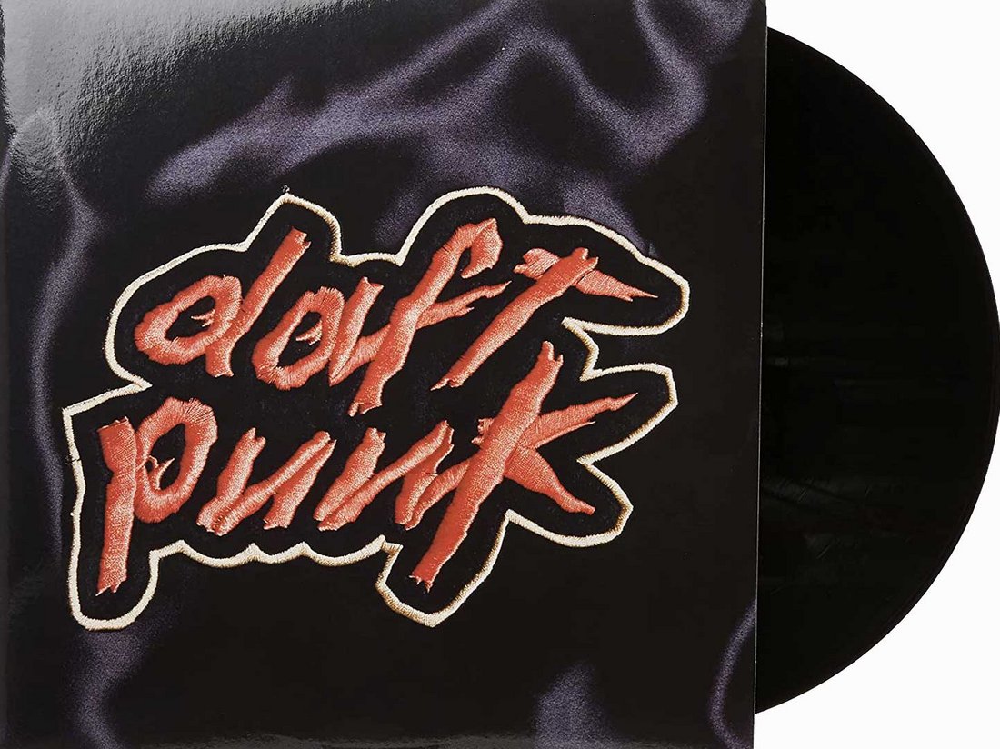Pochette du 33 tours « Homework »,  le premier album studio du groupe Daft Punk, sorti en 1997