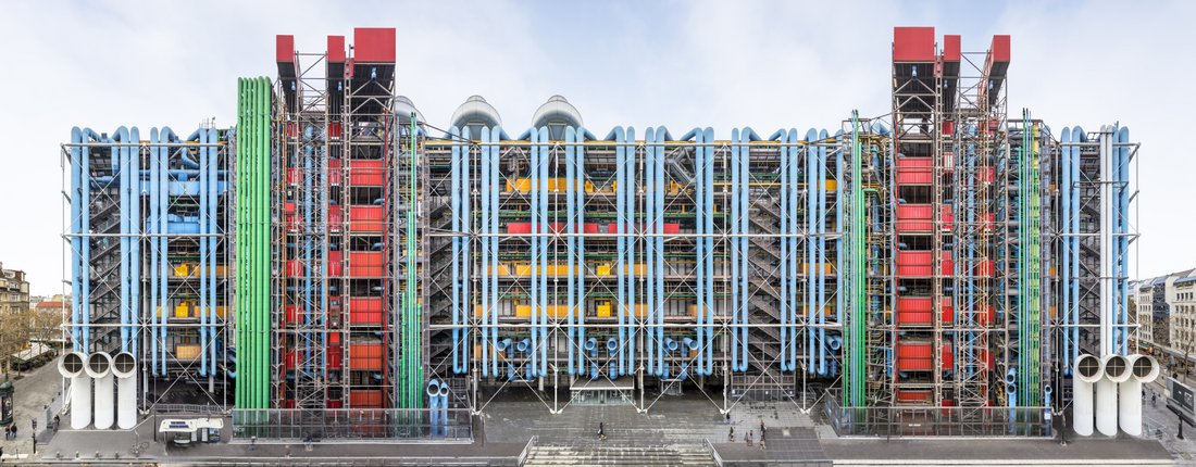 Centre Pompidou : Façade est rue du Renard