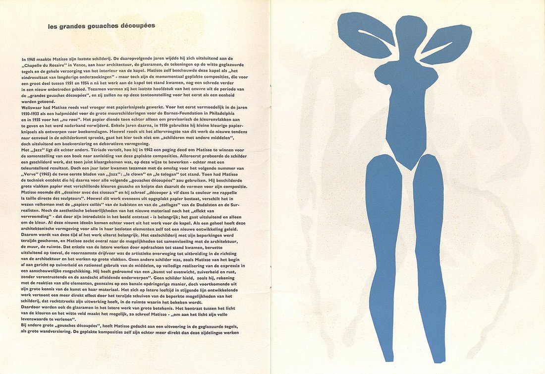 Willem Sandberg, « Henri Matisse : les grandes gouaches découpées », 1960 - pages intérieures