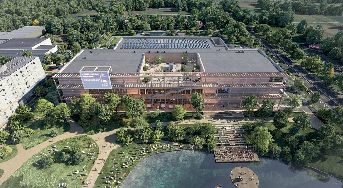 Centre Pompidou Francilien - Modelo arquitectónico, la fachada