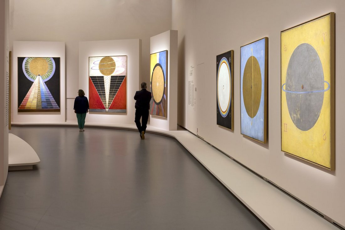 Vue de l'exposition "Hilma af Klint" : série "Retable"