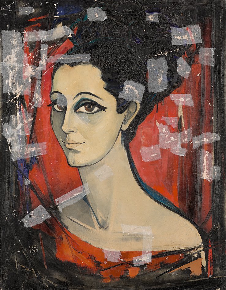AVANT « Portrait d’Odile Mazloum », par Cici Tomazeo Sursock (1967)
