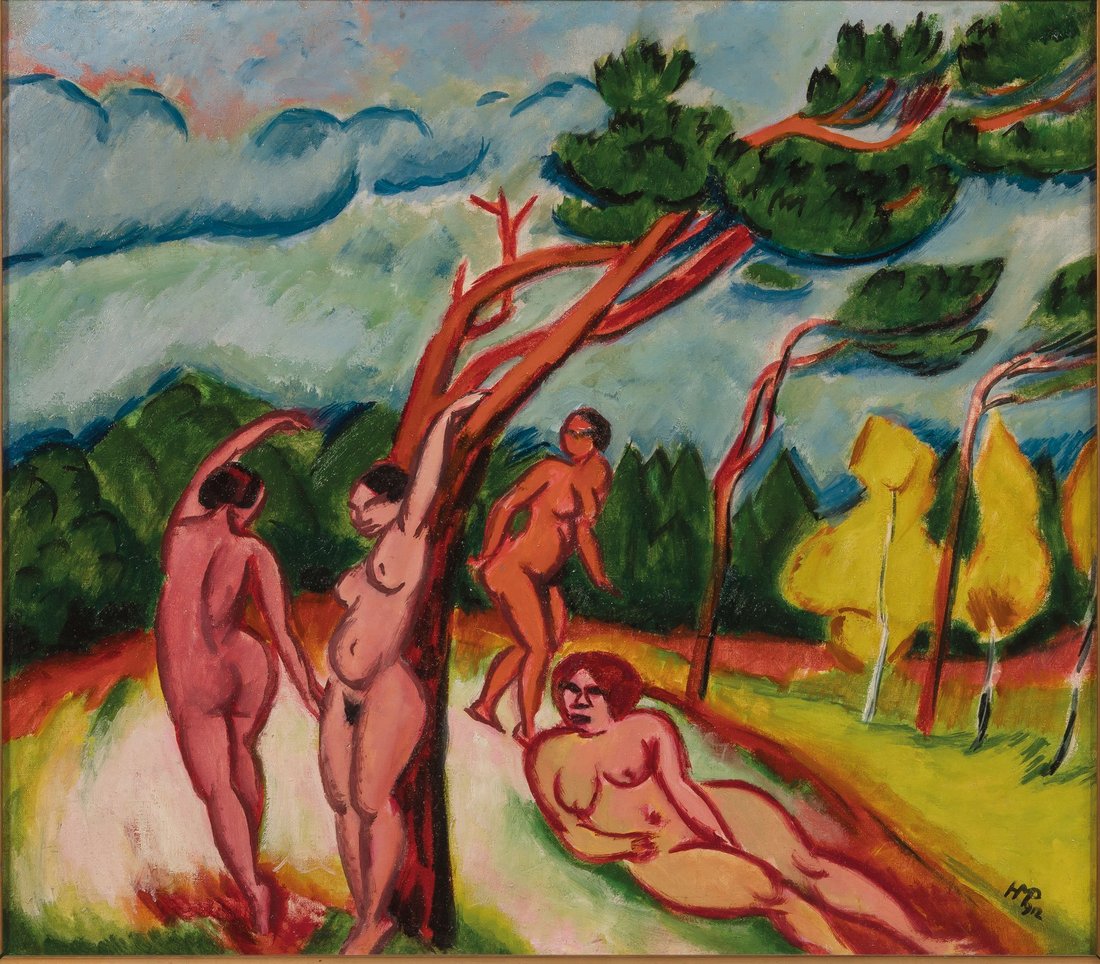 Max Pechstein, "Nus dans un paysage", 1912 - repro