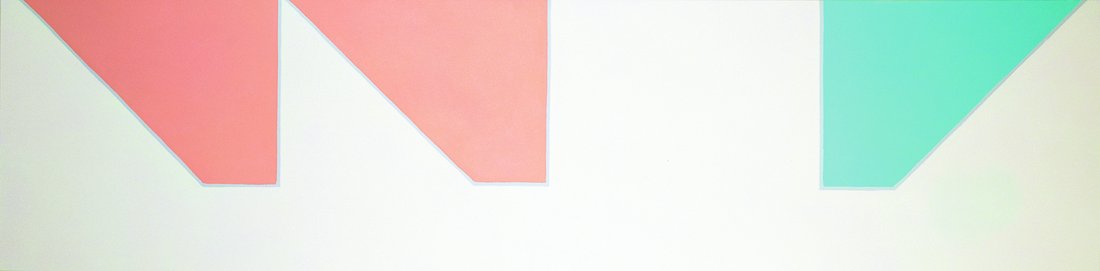 Martin Barré, « 91-72x288-A », 1991, acrylique sur toile, 72 × 288 cm  Courtesy galerie Nathalie Obadia, Paris/Bruxelles, photo AnnikWetter/Mamco, musée d’Art moderne et contemporain, Genève © Martin Barré, Adagp, Paris 2020