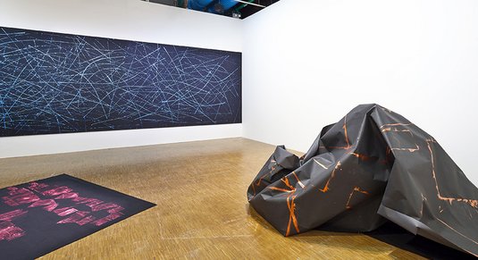 Alice Anderson, vue de l'installation « Body Learning », Centre Pompidou