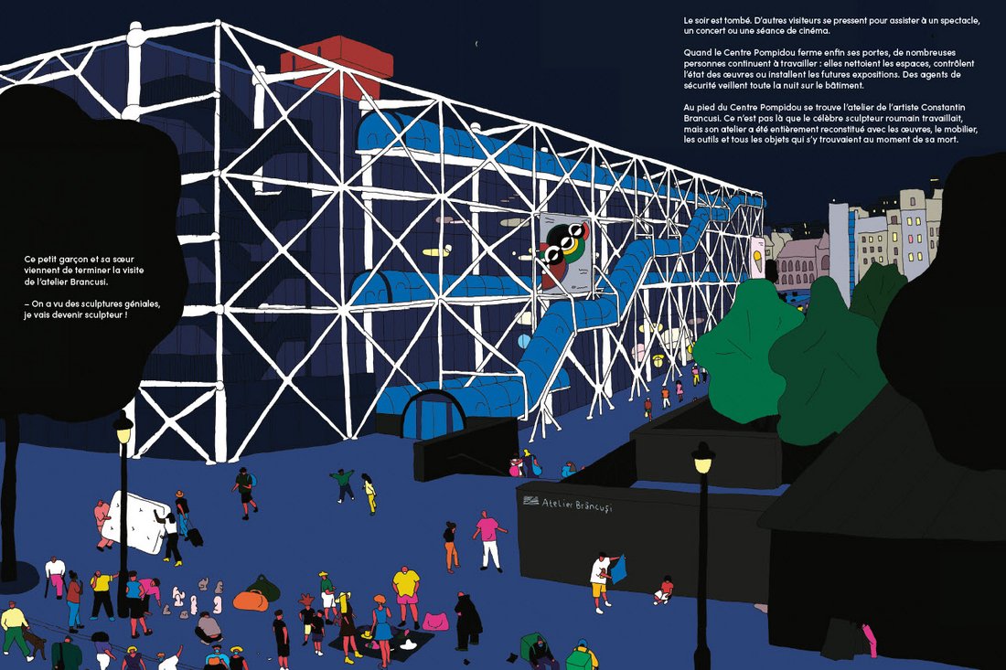 Loïc Froissart, « Dans les tuyaux du Centre Pompidou », 2021 - repro planche intérieure
