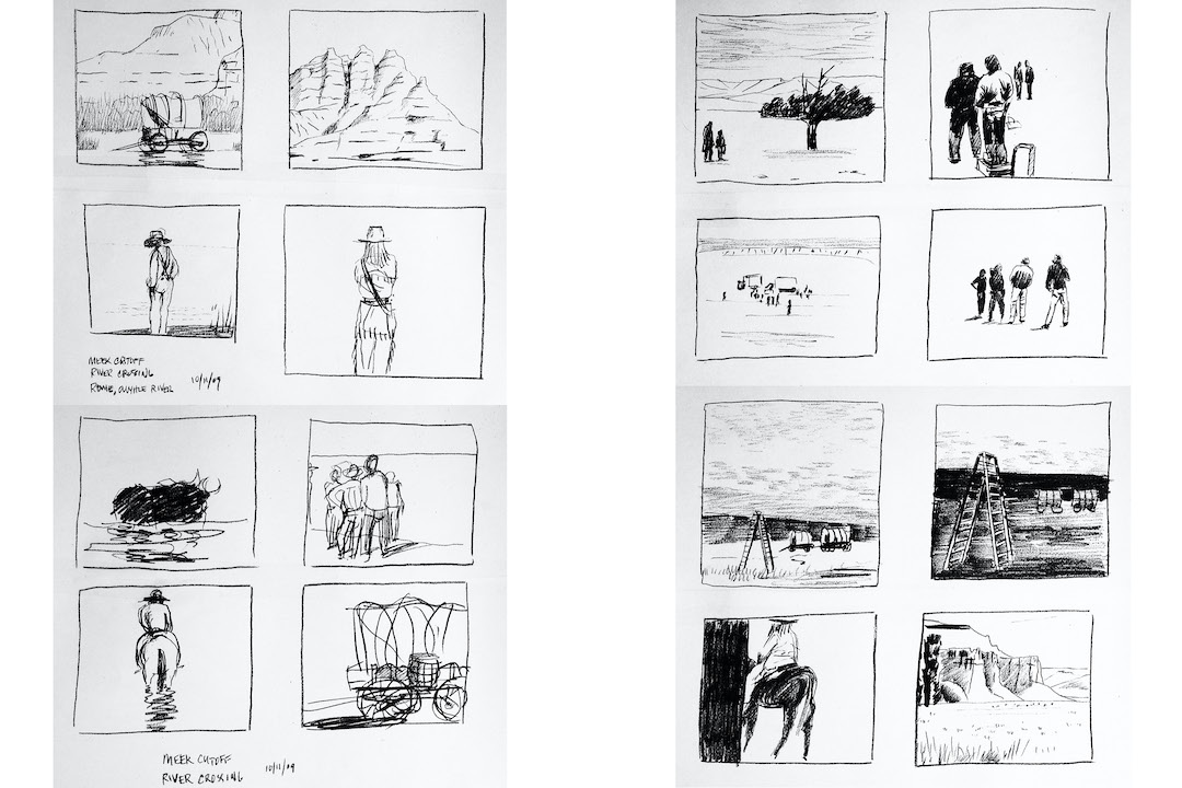 Michael Brophy, dessins de plateau pour « La dernière piste » de Kelly Reichardt 