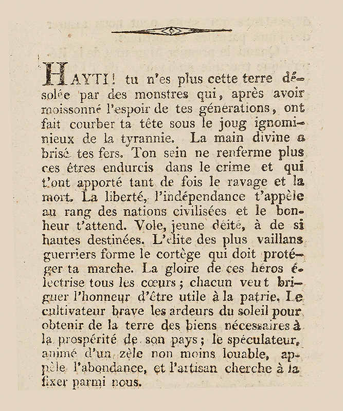 Page de la revue haïtienne « L'Abeille haytienne », 1817