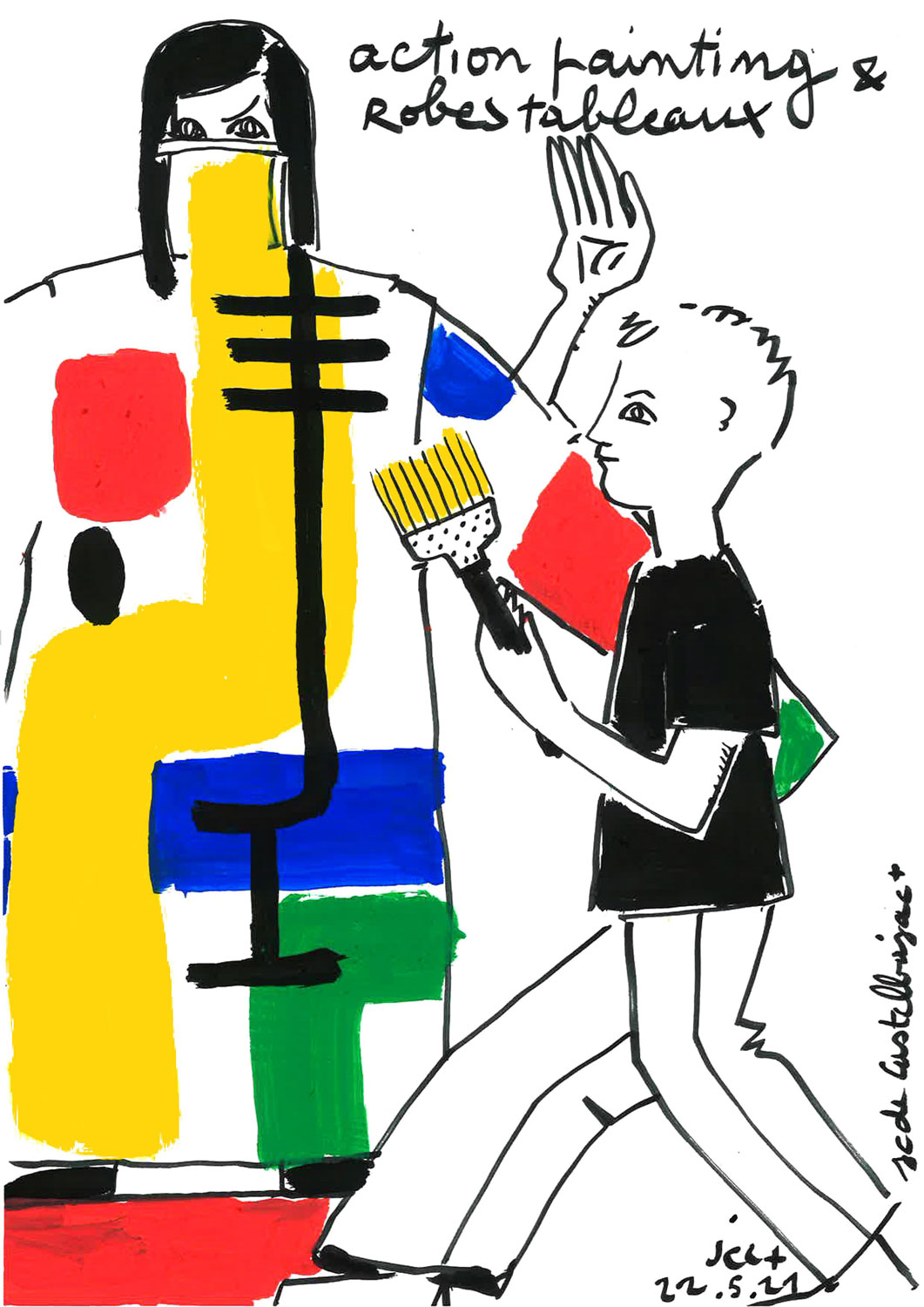 Robes-tableaux de Jean-Charles de Castelbajac - dessin