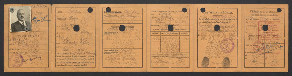 Carte d'identité de Hugo Simon, délivrée par la Préfecture de Police, Paris, 1940