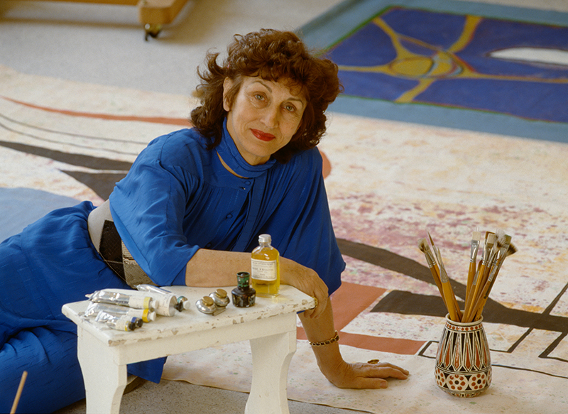 L'artiste Françoise Gilot dans son atelier parisien en 1988. Photo Julio Donoso Sygma via Getty Images
