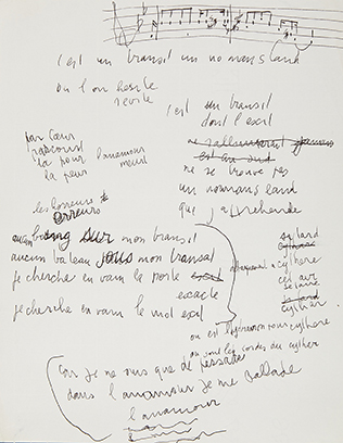 Partition de L’Anamour © Maison Gainsbourg