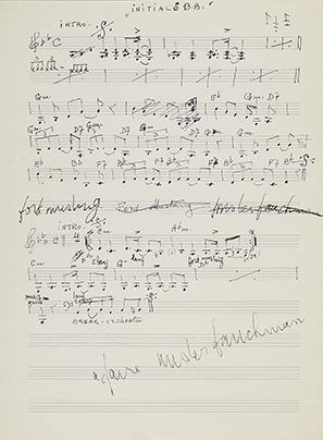 Partition des chansons « Initials BB » et Ford Mustang © Maison Gainsbourg
