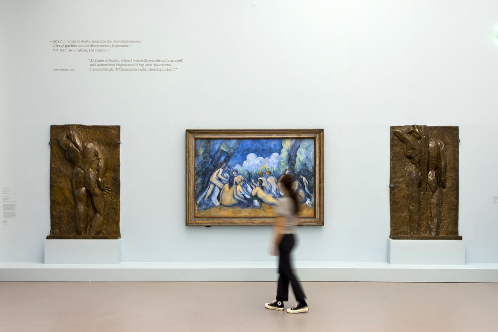 Exposition "Cezanne et nous". Grand Palais x Centre Pompidou : "Les Grandes baigneuses" de Cezanne entre deux "Nu de dos" d'Henri Matisse