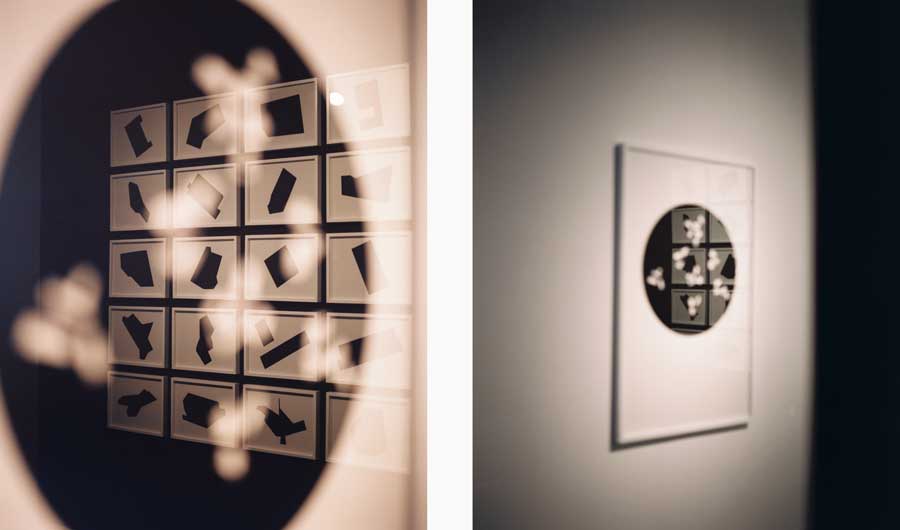Vues d’installation de l’exposition de Bouchra Khalili « The Magic Lantern », galerie mor charpentier, Paris, 2023. Photographies de Marion Berrin pour Art Basel.