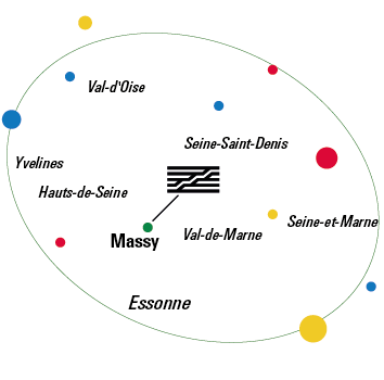 The Centre Pompidou in Ile-de-France - map