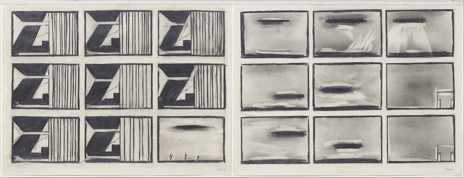 Bob Wilson, « Einstein on the beach, storyboards 1-13 », 1975