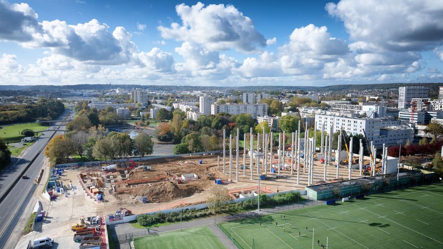 Vue du chantier du Centre Pompidou Francilien à Massy, octobre 2024