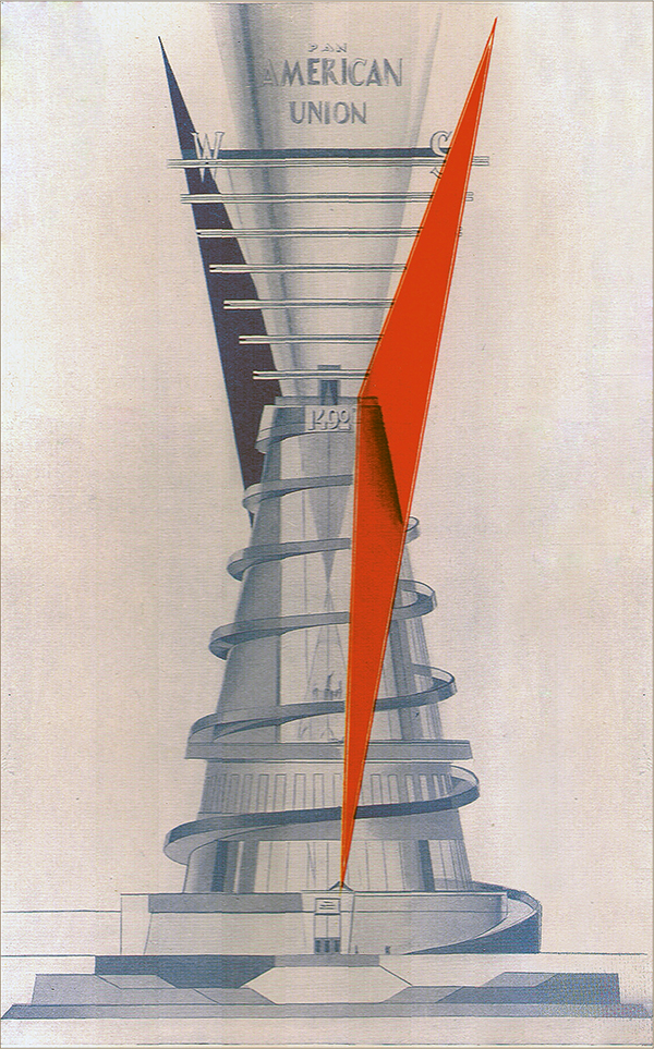 Konstantin Melnikov, projet de concours pour le mémorial à Christophe Colomb à Saint-Domingue, 1929 - repro