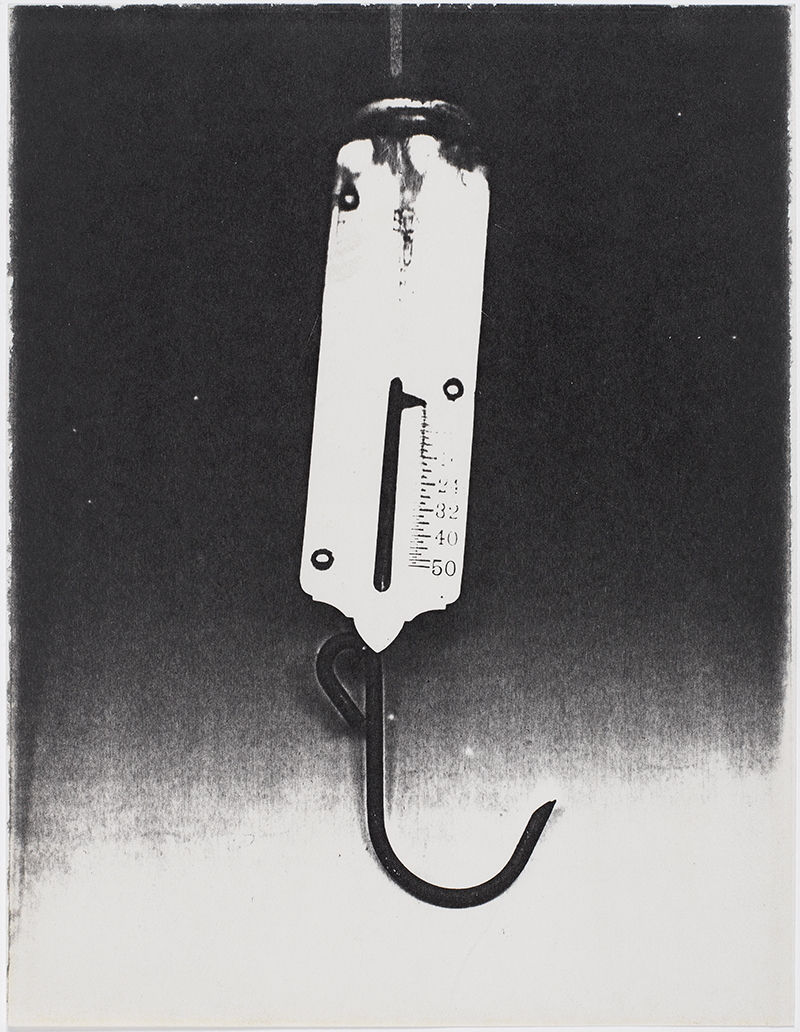 Pati Hill, « Sans titre, neuf objets communs, partie 1 », 1977-1979 Xérocopie, 28,1 × 21,5 cm Photo © Centre Pompidou