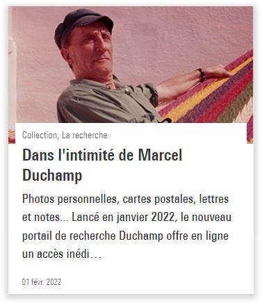 Dans l'intimité de Duchamp - visuel de l'article
