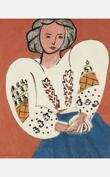 Exposition "Chez Matisse. Masterpieces of Centre Pompidou", H'ART Museum, Amsterdam x Centre Pompidou : affiche : reproduction de "La Blouse roumaine" de Matisse