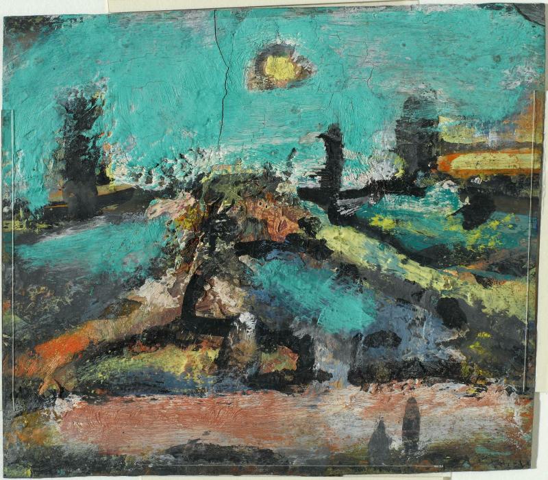 Nocturne d'automne (harmonie rose et verte) - Centre Pompidou