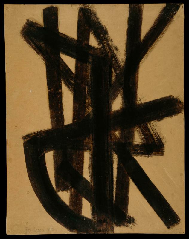 Brou de noix sur papier 65 x 50 cm, 1948-1 - Centre Pompidou