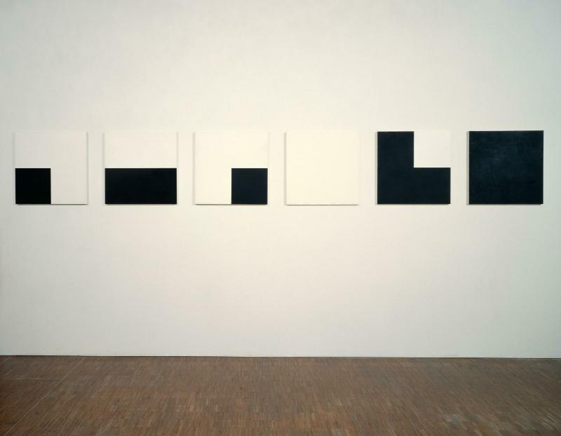 6 Repartitions Aleatoires De 4 Carres Noirs Et Blancs D Apres Les Chiffres Pairs Et Impairs Du Nombre Pi Centre Pompidou