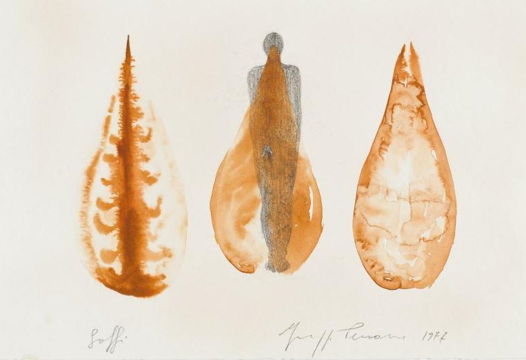 Giuseppe Penone, « Soffi », 1977, aquarelle et mine graphite sur papier, 25,6 x 36,6 cm, photo © Centre Pompidoud/ C. Laulanne / dist. Rmn-Gp