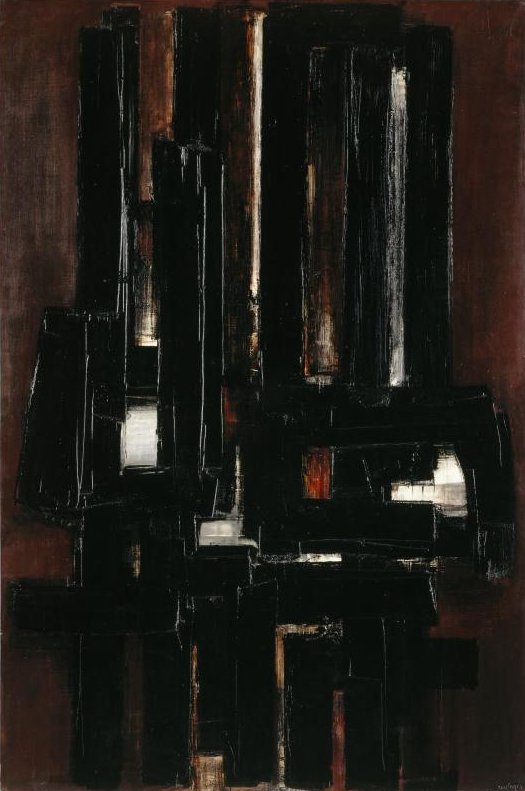 Pierres Soulages, « Peinture 195 × 130 cm, 10 août 1956  », Huile sur toile, 195 × 130 cm © Centre Pompidou / Photo : A. Rzepka / dist. Rmn-Gp