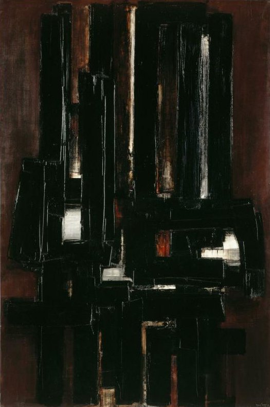 Pierres Soulages, « Peinture 195 × 130 cm, 10 août 1956 », Huile sur toile, 195 × 130 cm © Centre Pompidou / Photo : A. Rzepka / dist. Rmn-Gp